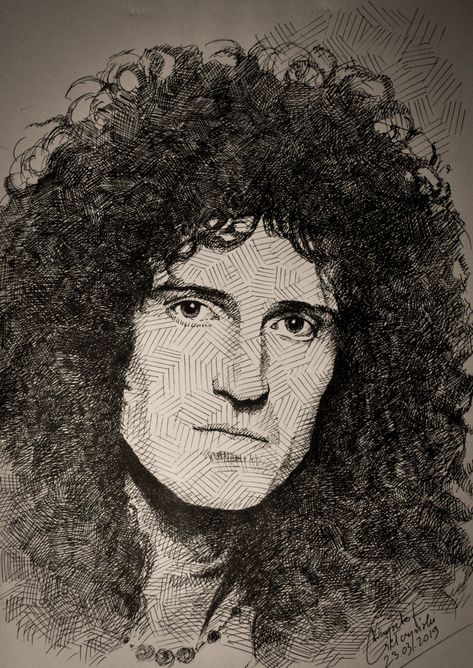 Queen Band Sketch, Queen Art Band, Queen Drawing Band, Brian May Drawing, Queen Drawing Reference, Queen Band Drawing, Queen Members, Queen Fanart, Queen Brian May