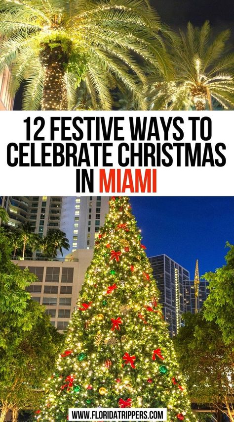 12 Festive Ways to Celebrate Christmas in Miami Christmas In Miami, Miami Christmas, Miami Holiday, Miami South Beach, Miami Decor, Things To Do In Miami, South Beach Florida, Christmas Things To Do, Florida Travel Guide