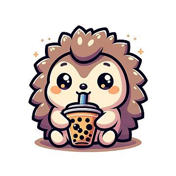 "Cute Kawaii Hedgehog with Boba Tea - Adorable Drink Lover Illustration" Poster for Sale by PuffPuffPrint | Redbubble Cute Boba Drawing, Hedgehog Kawaii, Kawaii Hedgehog, Lover Illustration, Kitten Wallpaper, Happy Stones, Bows Diy Ribbon, Bows Diy, Classy Tattoos