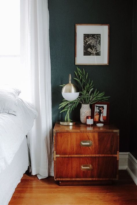 Bedroom Nightstand Styling, His And Hers Nightstand Styling, Styling Nightstands, How To Style Nightstand, Styled Nightstand, Styling Nightstand, How To Style A Nightstand, Night Stand Decor, Night Stand Styling