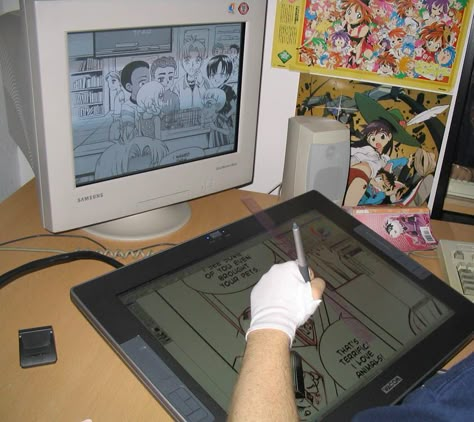 Drawing Tablet Setup Aesthetic, Webtoon Artist Workspace, Webtoon Artist Aesthetic, Drawing Tablet Setup, Digital Artist Setup, Cintiq Setup, Artist Workspace, Digital Drawing Tablet, Art Tablet