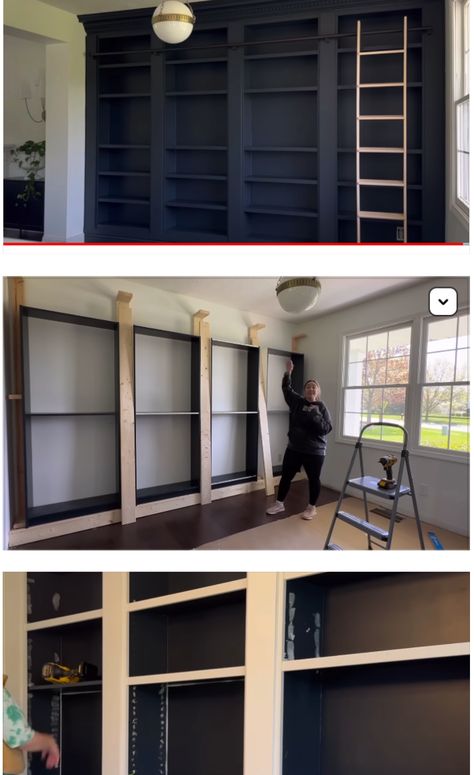 IKEA HACK: DIY Billy Bookcase Built-In Library Wall that I LOVE #ikea #shelves Billie Bookcase Hack Built Ins, Diy Billy Bookcase, Ikea Bookshelf Hack, Billy Bookcase Hack, Ikea Billy Bookcase Hack, Office Built Ins, Ikea Bookshelves, Ikea Billy Bookcase, Ikea Shelves