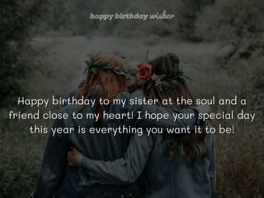 Happy birthday to my sister at the soul and a friend close to my heart! I hope your special day this year is everything you want it to be! (...) https://www.happybirthdaywisher.com/a-friend-close-to-my-heart/ Birthday Soul Sister, Happy Birthday Soul Sister, Happy Birthday To My Sister, Sister Birthday Quotes, Birthday Wishes For Sister, Instagram Picture Quotes, Chosen Family, Soul Sister, Happy Birthday To My