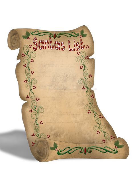 Santa s List On Old Parchment scroll Diy Santa List Scroll, Santa’s List Scroll, Santa's List Scroll Diy, Cowboy Background, Hp Crafts, Work Pod, Pole Room, Parchment Scroll, Christmas Nice List