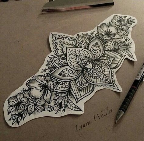 Abdomen Tattoo, Tatuaje Cover Up, Lotusblume Tattoo, Mandela Tattoo, Lower Back Tattoo Designs, Half Mandala, Girl Back Tattoos, Tattoo Mandala, Stomach Tattoos