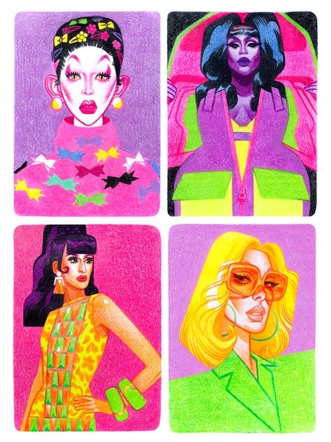 Queer Revolution, Drag Aesthetic, Drag Art, Gigi Goode, Sunday Comics, Desenhos Love, Pride Week, Digital Portrait Illustration, Pencil Portraits