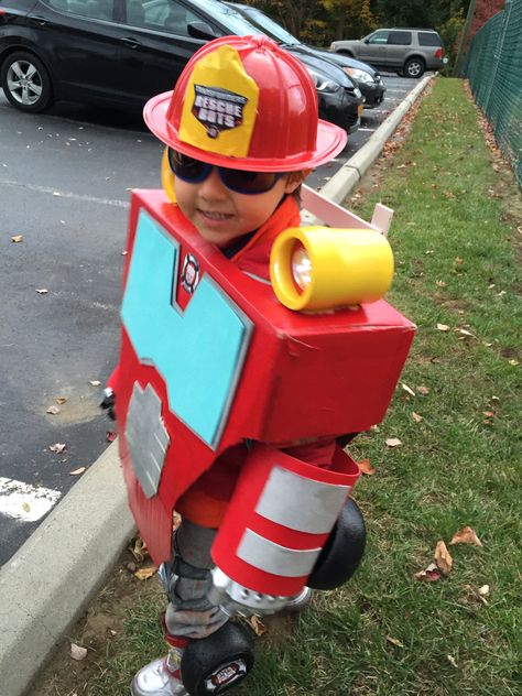 Rescuebots Heatwave Costume with  Lights DIY - 4 of 5 Firefighter Costume Ideas, Hot Firefighter Costume, Diy Firefighter Costume, Fire Truck Costume, Unisex Costumes, Truck Costume, Hot Firefighter, Firefighter Halloween, Fireman Costume