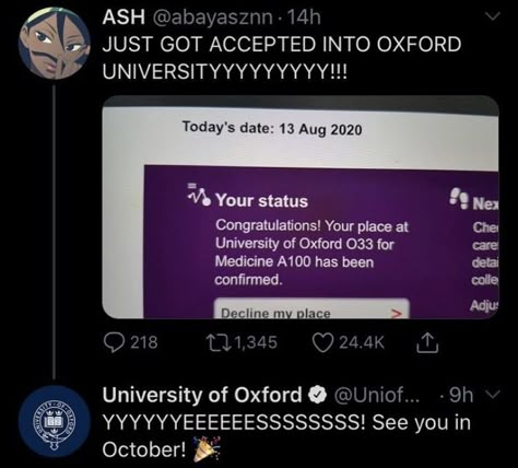 Oxford University Medicine, Oxford University Acceptance, Oxford Acceptance, Oxford Medical School, College Acceptance Letter, University Inspiration, Dream University, College Vision Board, College Acceptance