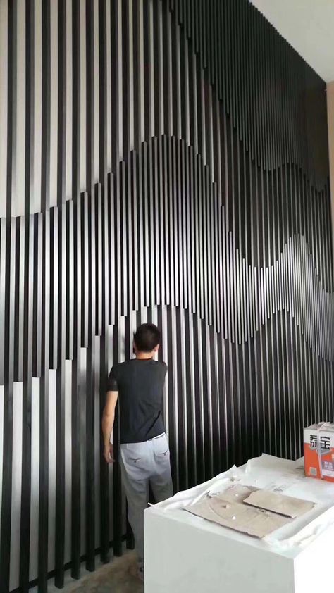 Steel Background, Modern Wall Paneling, Feature Wall Design, Bathroom Remodeling Ideas, Wall Panel Design, Bathroom Remodel Tile, Lobby Design, Remodel Bathroom, Interior Wall Design