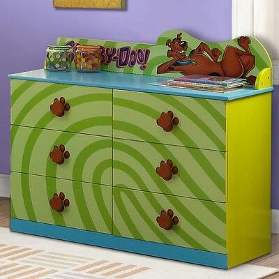 Scooby Doo 6 Drawer Double Dresser Scooby Doo Bedroom, Alice In Wonderland Props, Scooby Doo Images, Scooby Doo Mystery, Nursery Room Design, Kids Dressers, Kids Products, Bench Decor, Crafts Easy