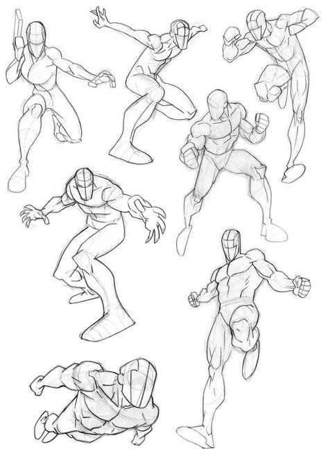 Drawing Superheroes, Sketch Poses, Human Anatomy Drawing, Body Reference Drawing, Poses References, Figure Drawing Reference, Body Drawing, Anime Drawings Tutorials, Art Poses