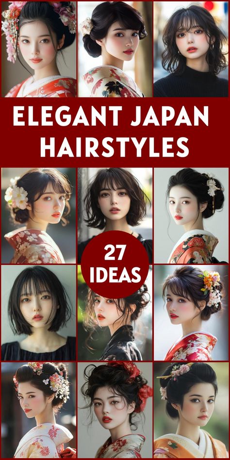 Discover the beauty of 27 mesmerizing Japan hairstyles that reflect the country's rich cultural heritage and innovative spirit. From elaborate braided designs to sleek, polished bobs, these looks showcase the precision and artistry of Japanese hair fashion. Elevate your style with these unique and eye-catching Japanese-inspired hairstyles. Braided Designs, Japan Hairstyle, Two Block Haircut, Hime Cut, Inspired Hairstyles, Historical Hairstyles, Side Bun Hairstyles, Korean Haircut, Womens Haircuts Medium