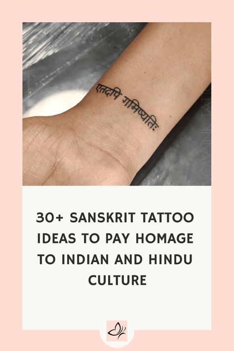 Explore the beauty and depth of Indian and Hindu culture with these stunning Sanskrit tattoo ideas. From powerful mantras to intricate symbols, these tattoos are a beautiful way to honor ancient traditions. Dive into the world of Sanskrit tattoos and find inspiration for your next piece. Indian Words Tattoo, Mahabharat Shlok Tattoo, Tattoo Ideas Indian Style, Powerful Sanskrit Words, Spiritual Words Tattoo, Meaningful Sanskrit Tattoo, Indian Tattoo Design Women, Yoga Sutra Tattoo, Mantra Tattoo Design For Women