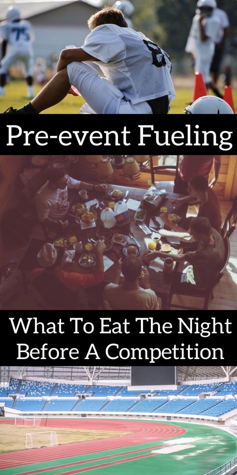 Pre Competition Meals, Dinner Ideas Before Sports, Dinners Before Sports, Meals To Eat Before Sports, Dinner Ideas For Athletes, What To Eat Before A Track Meet, Dinner For Athletes, Track Meet Snacks, Pre Game Meals For Athletes