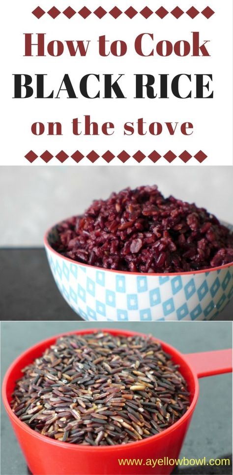 how to cook black rice Rice On The Stove Top, Rice On Stove, Cooking Black Rice, Black Rice Recipe, Beef Tapa, Rice On The Stove, White Rice Recipes, Pork Belly Recipes, Recipes With Few Ingredients