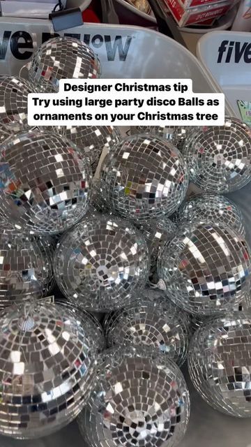 Large Christmas Tree Balls, Disco Ball Christmas Tree Ornaments, Disco Ball Theme Christmas Tree, Disco Ball Tree Christmas, Mirror Ball Christmas Tree, Mirrorball Christmas Tree, Disco Ball Christmas Tree Decoration, Disco Ball Ornaments Christmas Trees, Christmas Tree Disco Ball