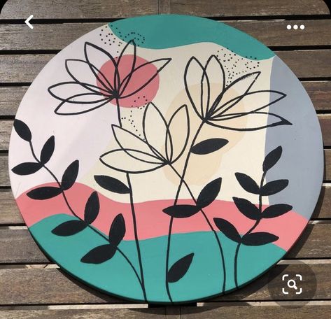 Easy Bottle Art, Boho Art Painting, Easy Acrylic Painting, Coaster Art, Boho Painting, Pottery Painting Designs, Canvas Painting Designs, Plate Art, Diy Canvas Art Painting