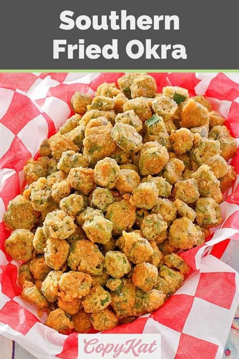 Fried Okra Recipe, Southern Fried Okra, Okra Fries, Okra Recipe, Fried Okra, Okra Recipes, Copykat Recipes, Garden Recipes, Fried Food