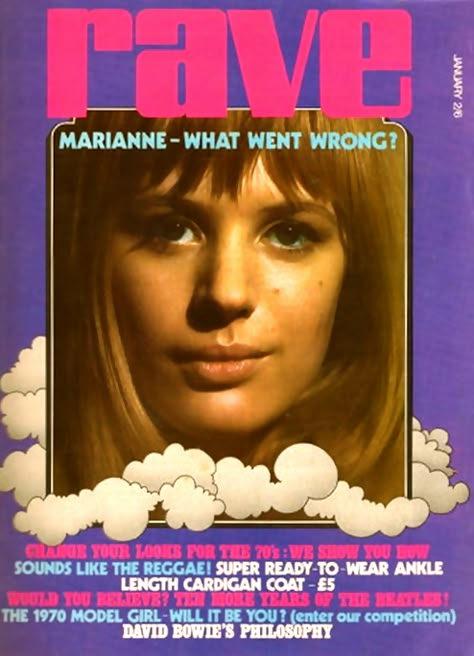 Rave Visuals, Rave Magazine, Barry Evans, 60s Magazine, Pizza Project, Poster Magazine, Marianne Faithfull, Music Journal, Swinging London