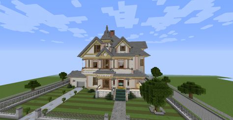 Victorian House Victorian Minecraft Houses, Minecraft Mansions, Minecraft Houses For Girls, Minecraft Dream, Castle Architecture, Minecraft Houses Survival, Minecraft Mansion, Minecraft Houses Blueprints, Bedroom Victorian