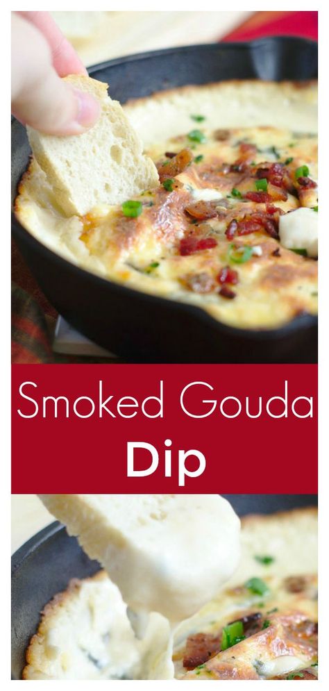 Gouda Cheese Dip, Gouda Dip, Hor Dourves, Spinach And Bacon, Cream Cheese Spinach, Appetizers Easy Dips, Smoked Gouda Cheese, Easy Dip, Cheese Spinach