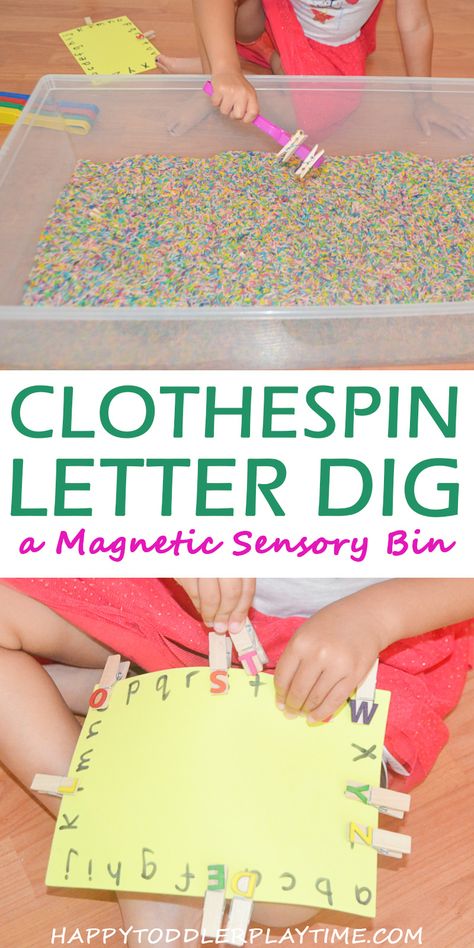 Clothespin Letter Dig - HAPPY TODDLER PLAYTIME Letter Activities For Preschool, Alphabet Activities For Preschoolers, Letter Learning Activities, Letter Card, Abc Activities, Keep Learning, Activities For Preschoolers, Activities For Preschool, Preschool Literacy