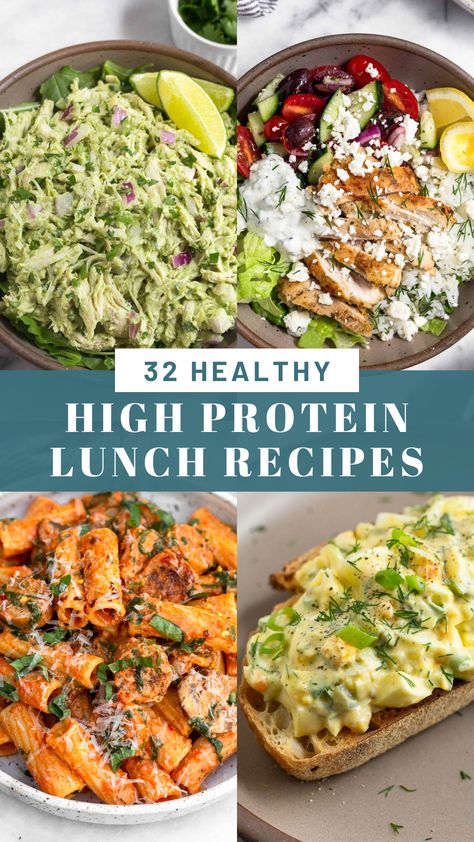 High protein lunch ideas to make meal prep for the week easy! These lunch ideas will help you hit your goals! Perfect for school, work, or on the go. Healthy Protein Meals Lunch Ideas, High Protein No Heat Lunch, High Protein Lunch Box Ideas, High Protein School Lunches, Meal Prep For The Week High Protein, High Protein Lunches For Work, High Protein Lunch Meal Prep, Packed Lunch Ideas For Work, Healthy High Protein Lunch