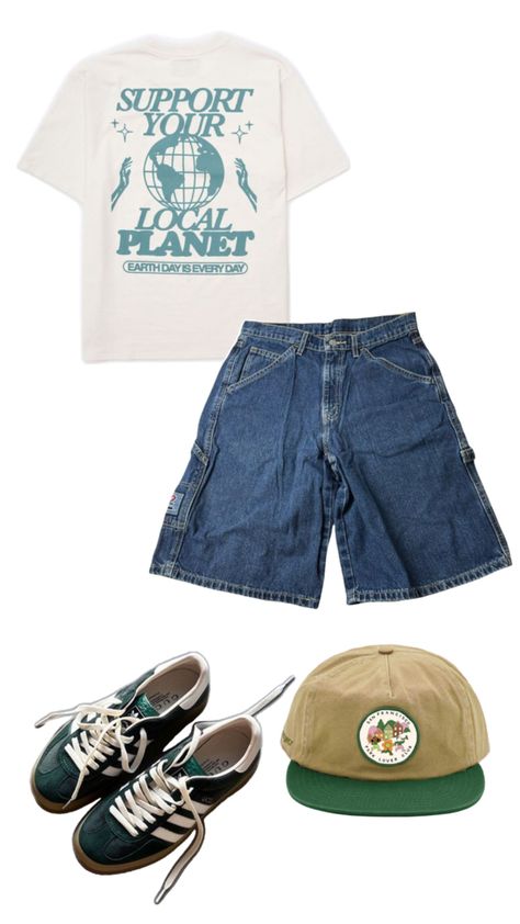 #outfit #outfitinspo #granolaoutfit #fashion #summeroutfit Outfits Jorts, Jorts Aesthetic, Cool Clothes, Clothes Summer, Aesthetic Outfit, Casual Outfit, Mens Outfits, Sneakers, Clothes