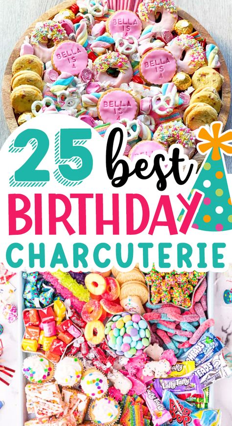 25 Birthday Charcuterie Boards That Are Better Than Just Cake Iced Animal Crackers, Cookie Charcuterie Board, Birthday Charcuterie, Birthday Popcorn, 25 Birthday, Candy Board, Birthday Snacks, Fantastic Recipes, Birthday Party Snacks