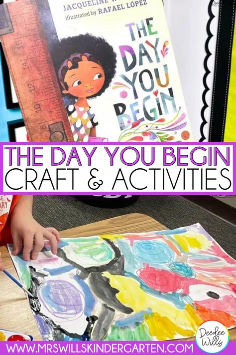 Looking for some The Day You Begin lesson plans that include a craft and activities that your students will love? With these activities, students will be able to practice comprehension skills alongside this great read aloud with a sweet and powerful message. The Day You Begin Craft, Reading Week Activities, Kindergarten Read Aloud Activities, Read Aloud And Craft, World Read Aloud Day Activities, The Day You Begin Book Activities Free, Read Aloud With Craft, The Day You Begin Book Activities, The Day You Begin Book Activities Kindergarten