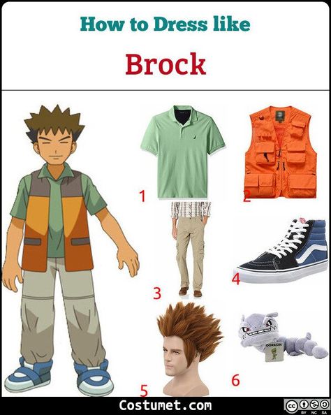 Brock (Pokemon) Costume for Cosplay & Halloween 2020 Brock Pokemon Costume, Pokemon Breeder, Green Collared Shirt, Brock Pokemon, Pokemon Costumes, Easy Cosplay, Best Costumes, Blue High Tops, Festival 2024