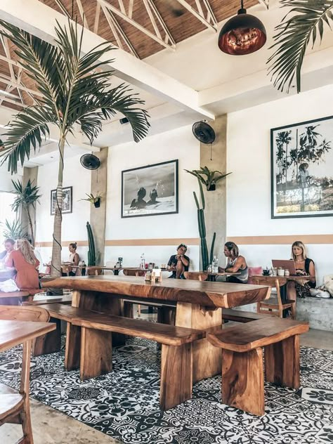 Beach Themed Coffee Shop, Bali Cafe Interior, Surf Coffee Shop, Beach Cafe Interior, Tropical Coffee Shop, Bali Coffee Shop, Beach Cafe Design, Coffee Shop Beach, Beach Coffee Shop