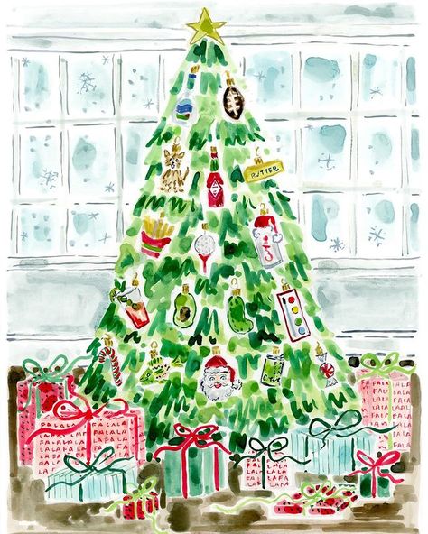 Evelyn Henson | Watercolor Art, Gifts & Wallpaper (@evelyn_henson) • Instagram photos and videos Evelyn Henson Wallpaper, Seveb Husbands Of Evelyn Hugo Wall Prints, Evelyn Henson, Fa Fal, Classy Christmas, Christmas Illustration, Wonderful Time, Art Style, Watercolor Art