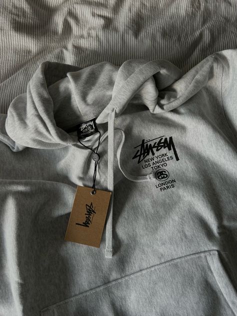 stüssy hoodie Stussy Outfit, Stüssy Hoodie, Stussy Clothing, Stussy Hoodie, Gray Hoodies, Xmas Wishlist, Wardrobe Wishlist, Streetwear Hoodie, Fashion Lookbook