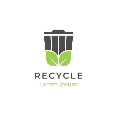 Recycle trash logo design for reuse envi... | Premium Vector #Freepik #vector #recycle #plastic-recycle #trash-logo #waste Recycling Graphic Design, Eco Logo Design Branding, Waste Management Logo, Recycle Logo Design, Sustainable Logo Design, Trash Logo, Sustainability Logo, Recycling Logo, Recycled Logo