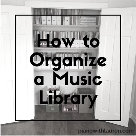 How to Organize a Music Library Sheet Music Storage, Music Classroom Organization, Music Room Organization, Group Piano Lessons, Choir Room, Piano Pedagogy, Teaching Piano, Piano Teaching Resources, Music Storage