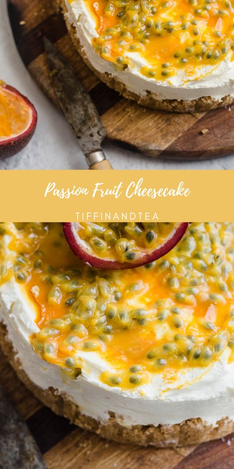 Passion Fruit Mini Cheesecakes, Passionfruit Mousse Cake, Passionfruit Cheesecake No Bake, No Bake Passionfruit Cheesecake, Passion Fruit Cheesecake No Bake, Cheesecake Passion Fruit, Grenadella Recipes, Lilikoi Recipe, Cheesecake Recipes Fruit