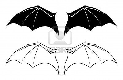 Black and white bat wing illustrations. Stock Photo - 12091456 Bat Wing Chest Tattoo, Bat Wings Drawing, Bat Wing Tattoo, Bat Wings Tattoo, Bat Clip Art, Painting Clothing, Vampire Monster, Bleach Painting, Halloween Painting Ideas