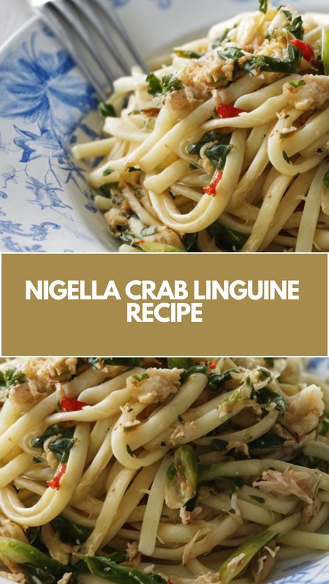 This delicious Nigella crab linguine is a quick and easy seafood pasta dish that’s perfect for a cozy dinner. Creamy, flavorful, and light, it’s packed with fresh crab meat and aromatic herbs. You can easily adjust it with the common ingredients you have on hand, making it a flexible and satisfying meal any day of the week. Crab Recipes Dinner Pasta, Crab And Pasta Recipes, Crab Linguine Recipe, Fresh Crab Recipes, Crab Meat Pasta, Lump Crab Meat Recipes, Easy Seafood Pasta, Crab Pasta Recipes, Crab Linguine