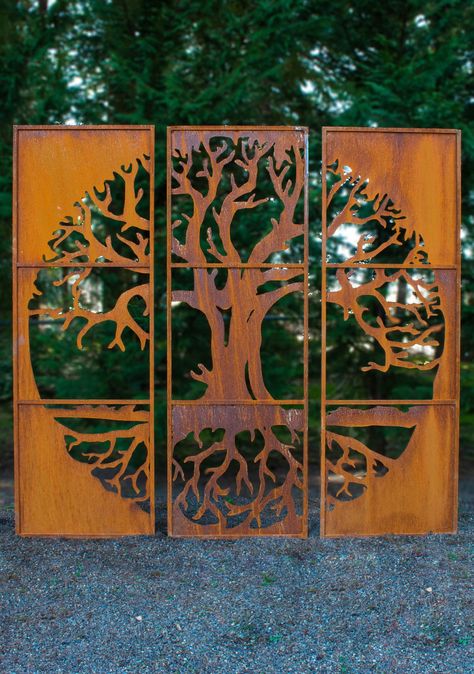 Corten Steel Garden, Metal Flowers Garden, Tattoo Plant, Garden Fence Art, Deco Panel, Rusty Garden, Screen Outdoor, Fence Art, Privacy Panels