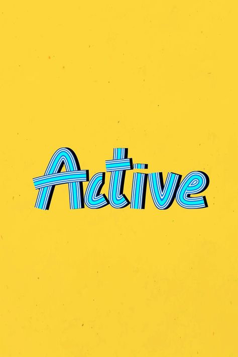 Active vector line font retro calligraphy lettering hand drawn | free image by rawpixel.com / marinemynt Active Typography, Retro Calligraphy, Typography Handwritten, Health Words, Blue Illustration, Tabby Cats, Vector Line, Retro Typography, Calligraphy Lettering