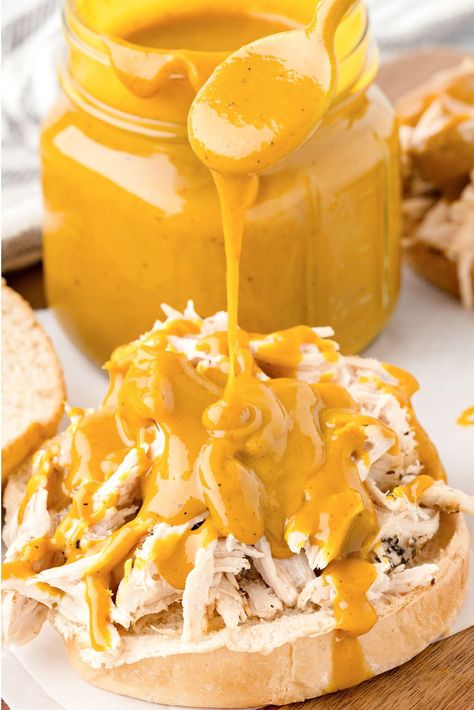 Carolina Gold Bbq Sauce Recipe, Onion Powder Recipe, Carolina Gold Sauce, Carolina Gold Bbq Sauce, Cereal Recipes Homemade, Gold Bbq Sauce, Bbq Grilled Chicken Recipes, Barbecue Sauce Recipe, Carolina Bbq