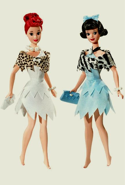 Wilma Flintstone and Betty Rubble from the animated TV show "The Flintstones". The Flintstones, Im A Barbie Girl, Barbie Style, Barbie Vintage, Barbie Fashionista, Barbie Diy, Bob Mackie, Halloween Vintage, Barbie I