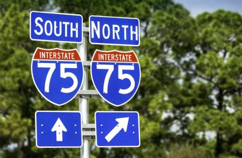 I-75 Interstate Highway, City Planner, Detroit Area, Directional Signs, Iron Gates, Rv For Sale, Rv Stuff, On The Road Again, Road Signs