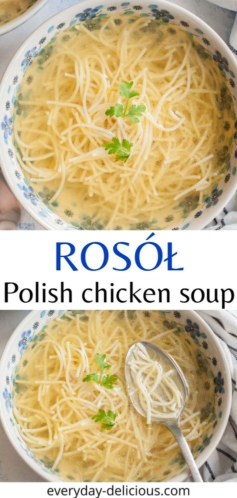 Polish Chicken Soup, Chicken Recipes Simple, Polish Soup, Polish Dishes, Polish Chicken, Slovak Recipes, Eastern European Recipes, Homemade Soup Recipe, Recipes Simple