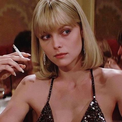 Michelle Pfeiffer as Elvira Hancock in Scarface, 1983. . . . . . . . . #michellepfeiffer #elvirahancock #scarface #vintage #1980s #1980 #80s #80sfashion #movies #moviescene #cinema #cinematography Elvira Hancock, I'm Just A Girl, Michelle Pfeiffer, Just A Girl, Cinematography, A Girl