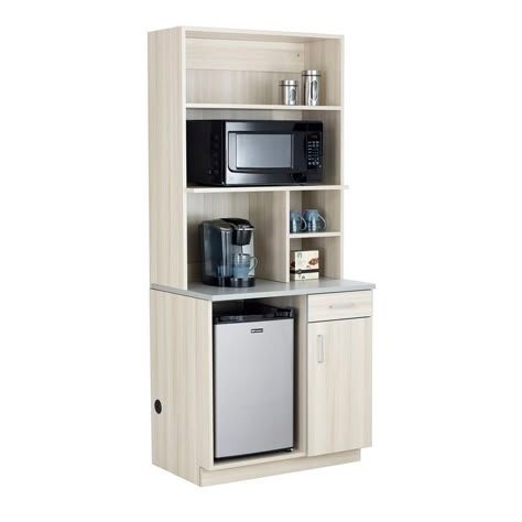 Office Kitchenette, Mini Fridge Cabinet, Small Office Design Interior, Home Wet Bar, Kitchen Cupboard Designs, Kabinet Dapur, Coffee Bar Home, Small Room Design, Base Cabinet