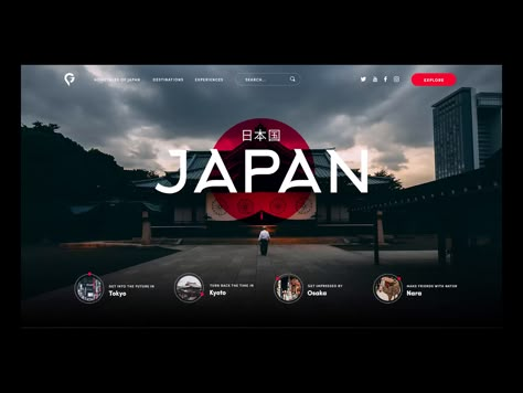 Ui Ux Design App, Travel Website Design, Magazine Design Cover, Japan Samurai, Product Website, Cover Design Inspiration, Wireframe Design, Minimal Travel, Japanese Travel