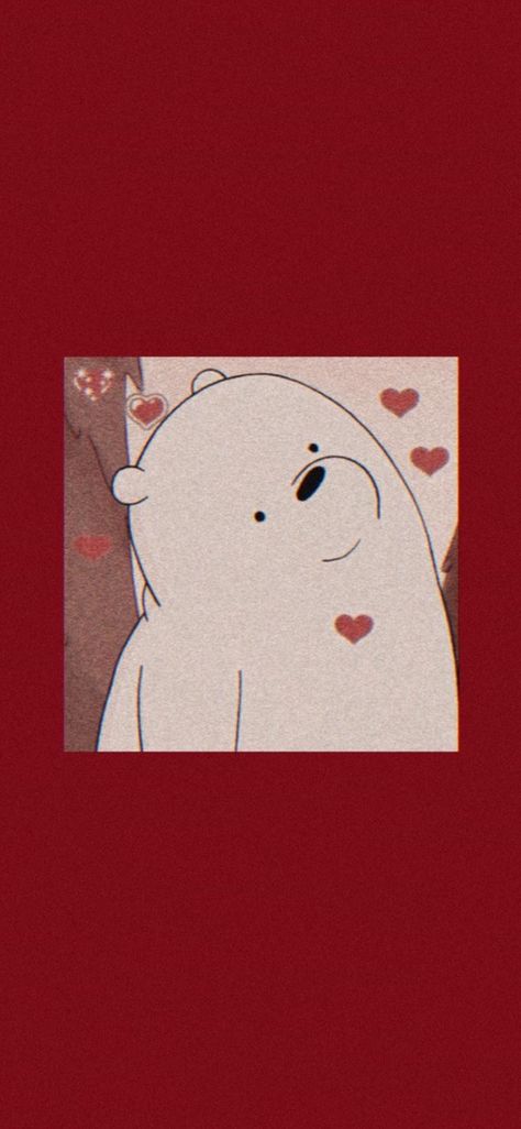 LOCKSCREENS, VALENTINES Red Profile Pic, Red Profile, We Bare Bears Wallpapers, Ice Bear, Cute Panda Wallpaper, Disney Phone Wallpaper, Cute Tumblr Wallpaper, Aesthetic Red, Mood Wallpaper