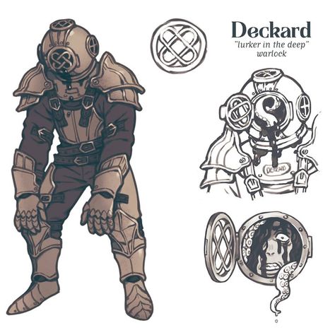 Dins on Instagram: “I made a new dnd character for fun... he can be either a warforged or just a corrupted human - I haven't decided yet - but his patron is…” Henchmen Concept Art, Human Kraken, Lovecraftian Character Design, Dnd Doctor, Corrupted Human, Steampunk Rpg, Steampunk Art Drawing, Steampunk Concept, Illusion Magic